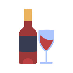 Bottle of Wine and Glass Icon