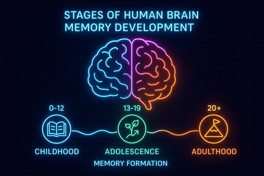 Brain Memory Development Stages with Learning Processes and Recall Ability for Educational Use