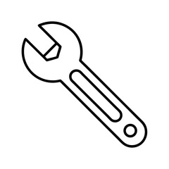 Wrench Outline Line Art Vector