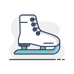 Skating shoes vector isolated icon. Winter sign