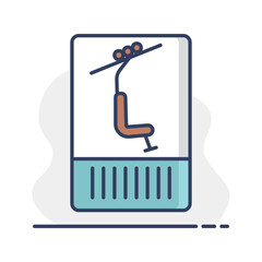 Ski pass vector isolated icon. Winter sign