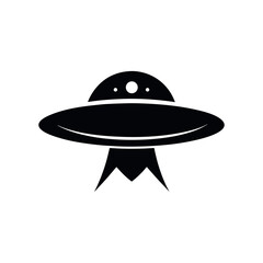 UFO Black Silhouette Vector
