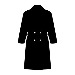 Black Silhouette of a DoubleBreasted Coat with Four Buttons and a Collar