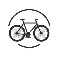 Fototapeta premium Bicycle Icon within a Smile and Arch Graphic bike cycling photo