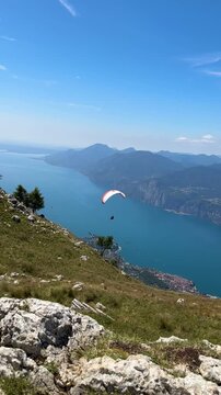 view of lake and mountain, lake Garda of Italy 