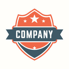 Company Logo Shield With Stars And Ribbon emblem badge