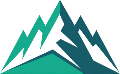 Green and teal abstract mountain range logo mountains