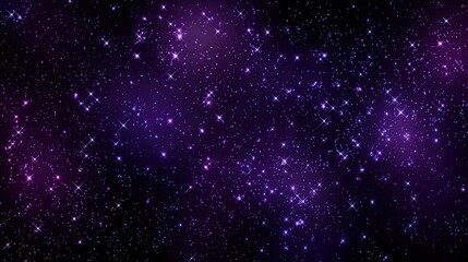 Obraz premium Deep space filled with scattered, vibrant purple and violet stars