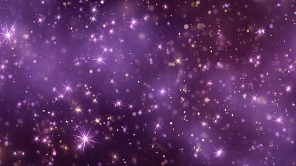 Obraz premium Abstract cosmic background, vibrant purple and gold glittering particles