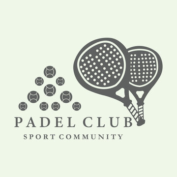 Padel club logo with rackets and balls