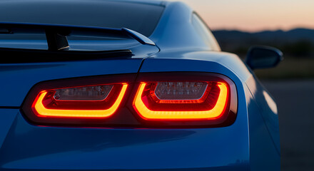 Obraz premium rear view of a blue car