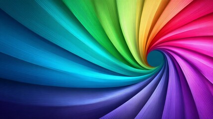 Vibrant Colorful Abstract Spiral Background with Radial Lines and Concentric Design