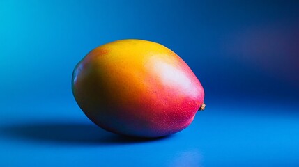 Vibrant mango fruit against a colorful gradient backdrop creating a visually appealing food still