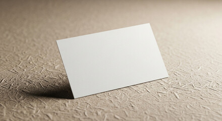 Elegant blank business card template on textured surface offers a professional touch for your brand identity designs and marketing materials now