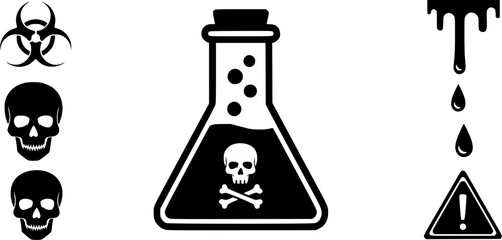 flask poison glyph flat vector icon