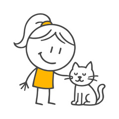 The cat's calm companionship and a distinctly felt mutual bond.