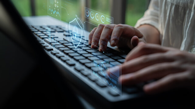 A futuristic cybersecurity dashboard for a Security Operations Center (SOC). The system monitors the network, analyzes data for threats, and provides comprehensive protection. Fermion