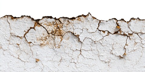 Obraz premium Cracked, weathered white plaster wall