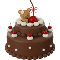 3D Render of Birthday Cake 