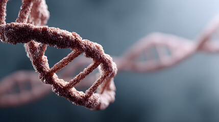 DNA strand in a close-up view