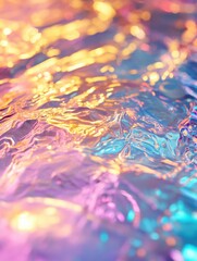 Captivating reflections of colorful light dancing on a surface of water during twilight hours in a serene atmosphere