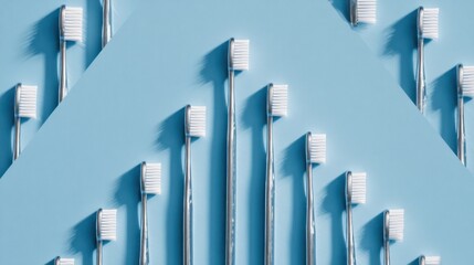 Minimalistic blue background with vertical toothbrush pattern for healthcare design,National Brush Day