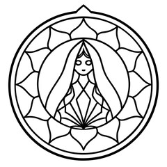Delicate Mandala Veil Minimalist Vector Illustration