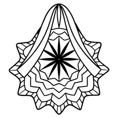 Delicate Mandala Veil Minimalist Vector Illustration
