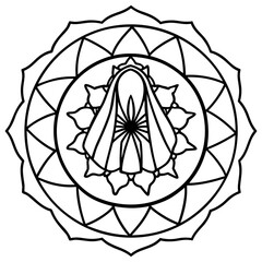 Delicate Mandala Veil Minimalist Vector Illustration
