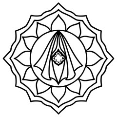 Delicate Mandala Veil Minimalist Vector Illustration