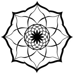 Delicate Mandala Veil Minimalist Vector Illustration