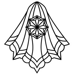 Delicate Mandala Veil Minimalist Vector Illustration