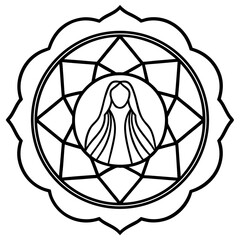 Delicate Mandala Veil Minimalist Vector Illustration