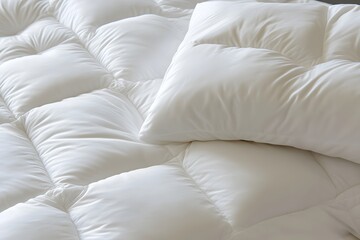 Close-up of white fluffy duvet showing soft texture and cozy warmth.