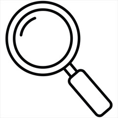 Simple line drawing of a magnifying glass icon

