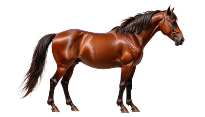 Obraz premium Realistic brown horse, full body, isolated on transparent background
