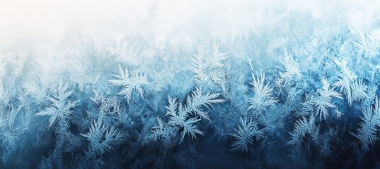 Intricate Ice Formation on Glass Surface Creating Sparkling Fractal Designs of Winter s Beauty