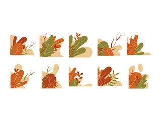 Aesthetic Plant Corner Element Set