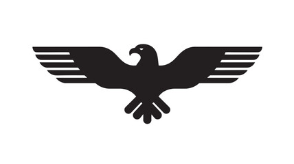 Obraz premium Stylized eagle icon simple flat vector design Isolated on White Background for logo or graphic element