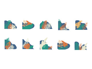 Aesthetic Plant Corner Element Set