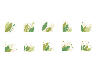 Aesthetic Plant Corner Element Set