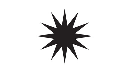 Black starburst vector icon simple flat design element Isolated on White Background for graphic design