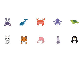 Animal Cute Head Illustration