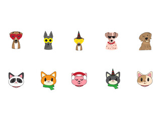 Animal Cute Head Illustration