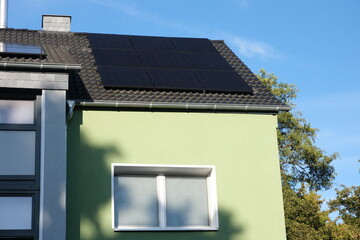 Solar panel on a house. 