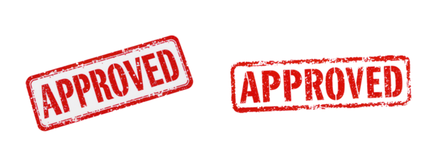 Red Approved Stamps for Document Validation and Approval Process