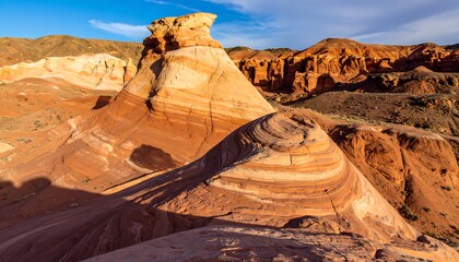 Colorful sandstone formation showcasing layered rock patterns