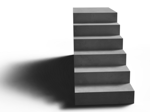 Ascend to success with these simple stairs, illustrating a modern path to growth on transparent background, PNG, 3D