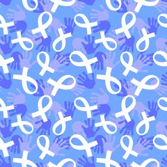 Breast cancer month seamless pink ribbon day mammogram pattern for medical accessories and medicine textiles