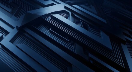Obraz premium Abstract dark blue geometric pattern background with futuristic design concept
